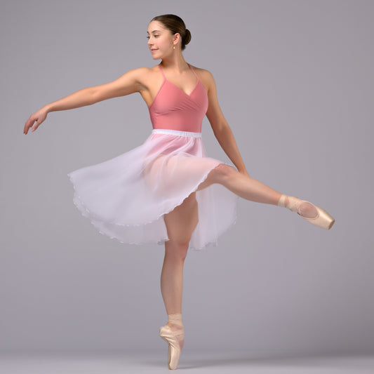 White Pirouette Pull-On Ballet Skirt