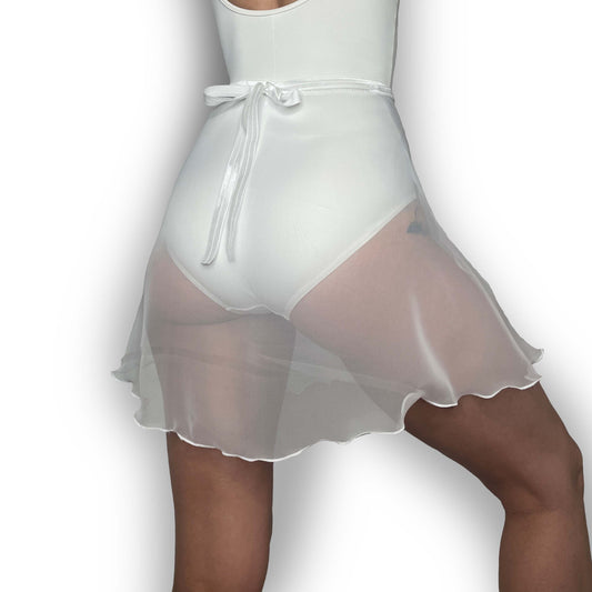 White Classical Ballet Wrap Skirt