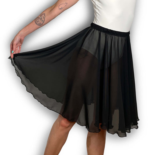Black Pirouette Pull-On Ballet Skirt