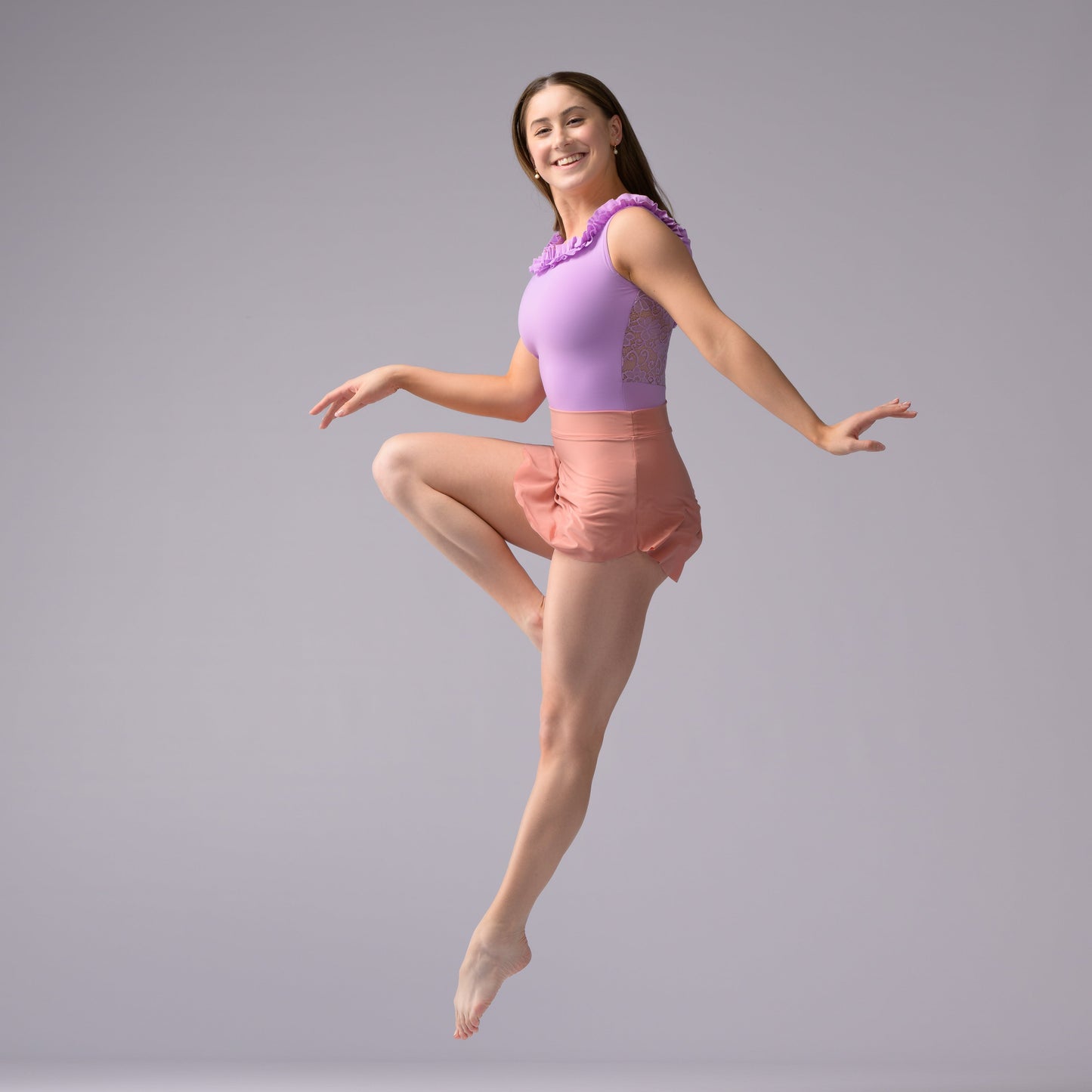 dusty rose ballet pull on skirt mini skirt