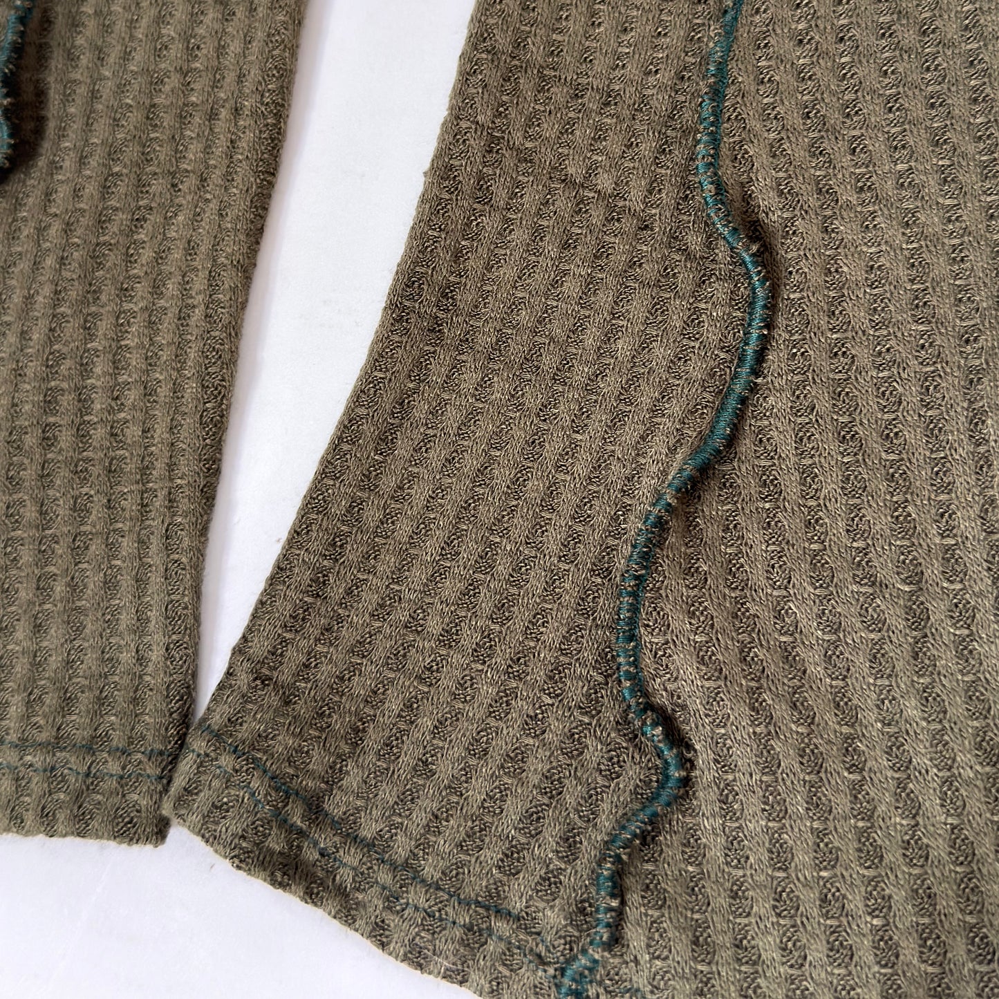 Sweater Knit Knee High Ballet Leg Warmers Olive Green Waffle Knit