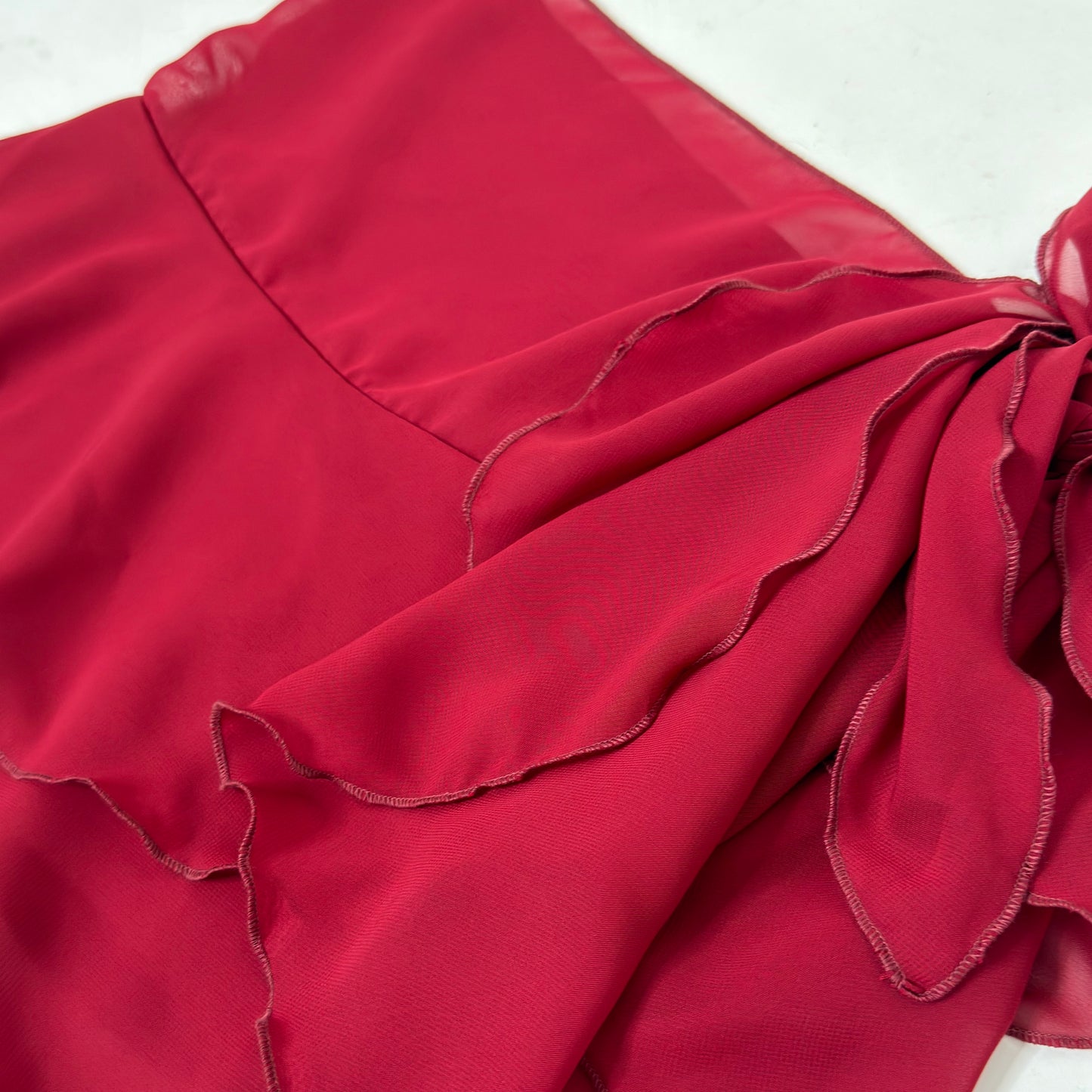 Flutter Ballet Wrap Skirt - Crimson Chiffon