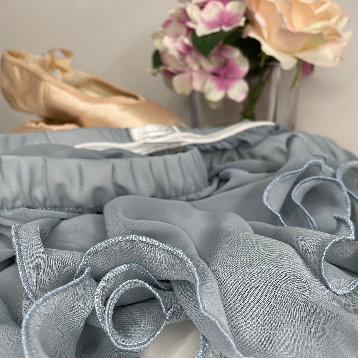 womens light blue chiffon ballet pull on skirt