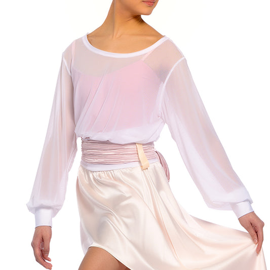 mesh pullover dance warmup ballet top