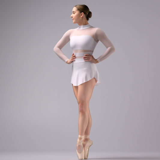 White Demi Pull-On Mini Ballet Skirt