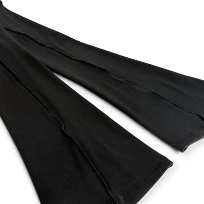 Double Brushed Jersey Knit Thigh High Ballet Leg Warmers Black