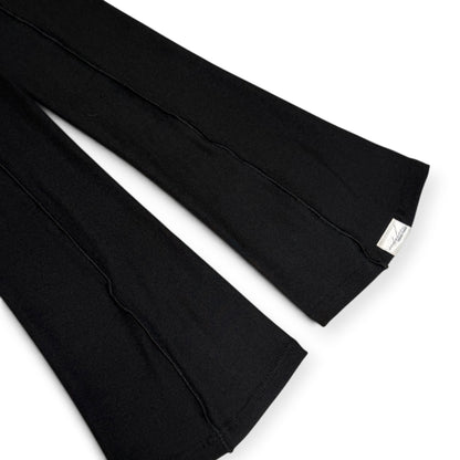 Double Brushed Jersey Knit Thigh High Ballet Leg Warmers Black