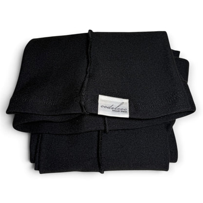 Double Brushed Jersey Knit Thigh High Ballet Leg Warmers Black