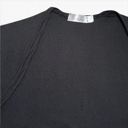 Double Brushed Jersey Knit Ballet Warm Up Shrug Top - Black