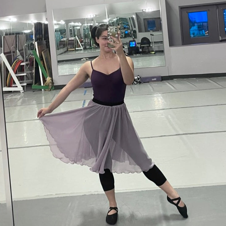 Lavender Chiffon Ballet Pull on rehearsal skirt