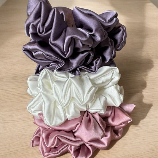 Silky Dream Satin Scrunchies – Pack of 3