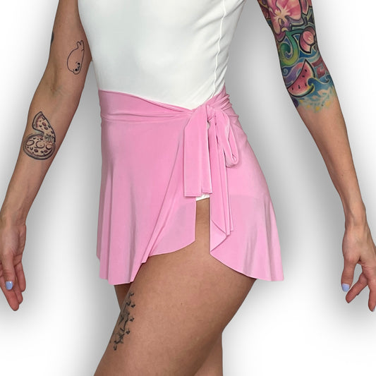 Cotton Candy Pink Demi Wrap Mini Ballet Skirt