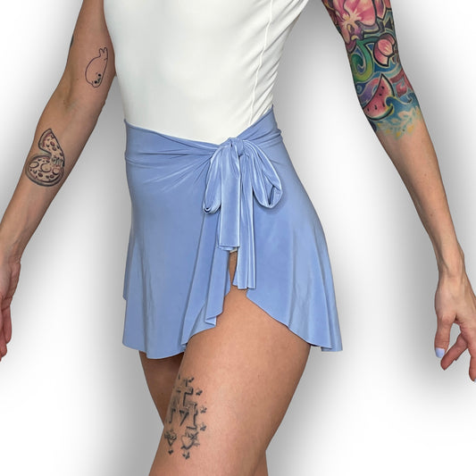 Cotton Candy Blue Demi Wrap Mini Ballet Skirt