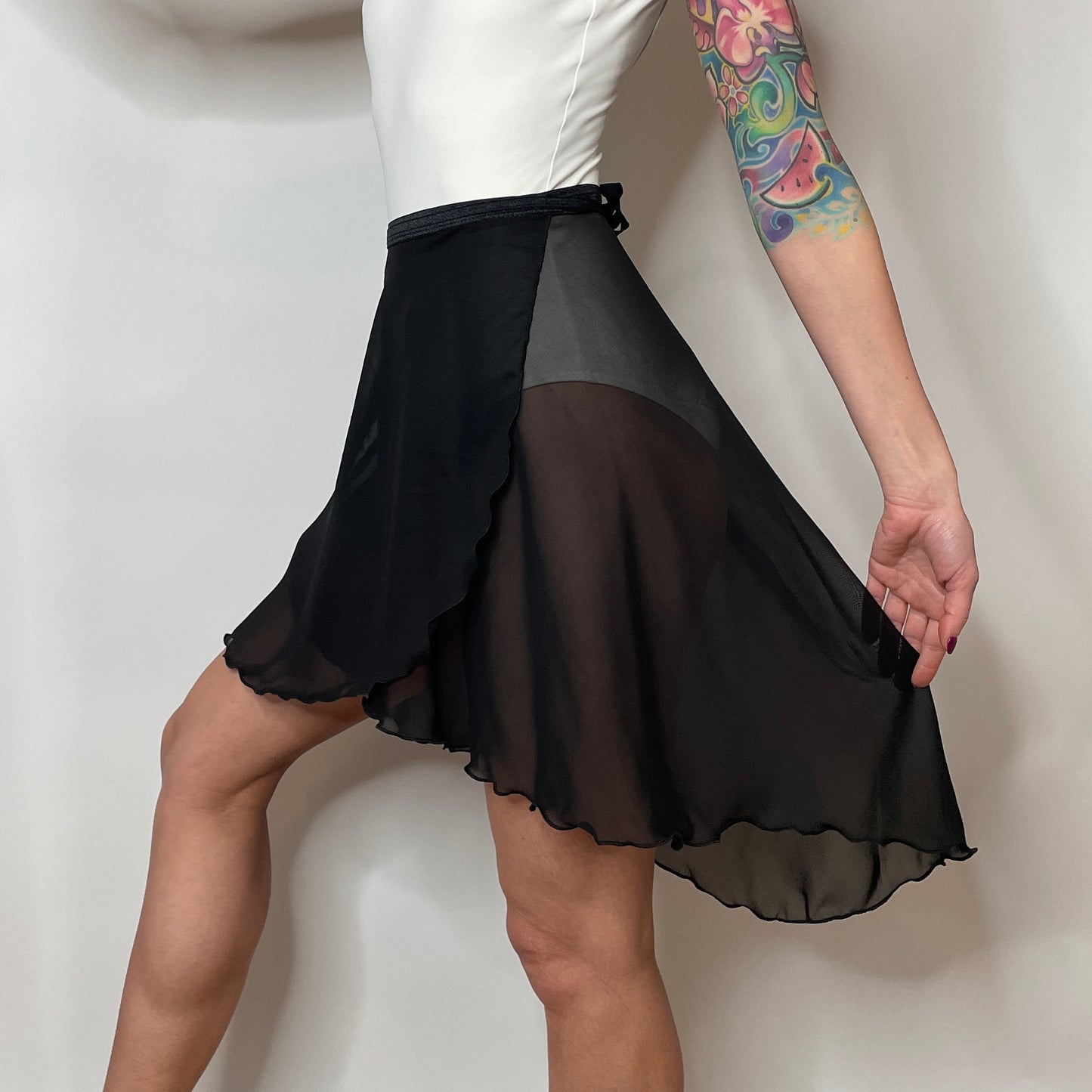 Black Chiffon Ballet Wrap Skirt - Contemporary