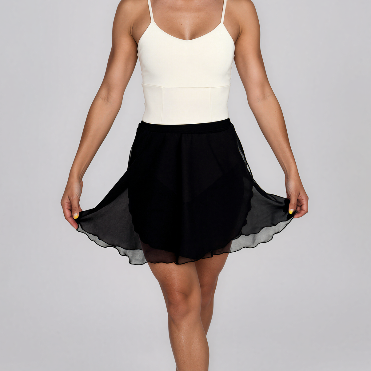 Chiffon Ballet Wrap Skirt - Womens Classical Black Skirt