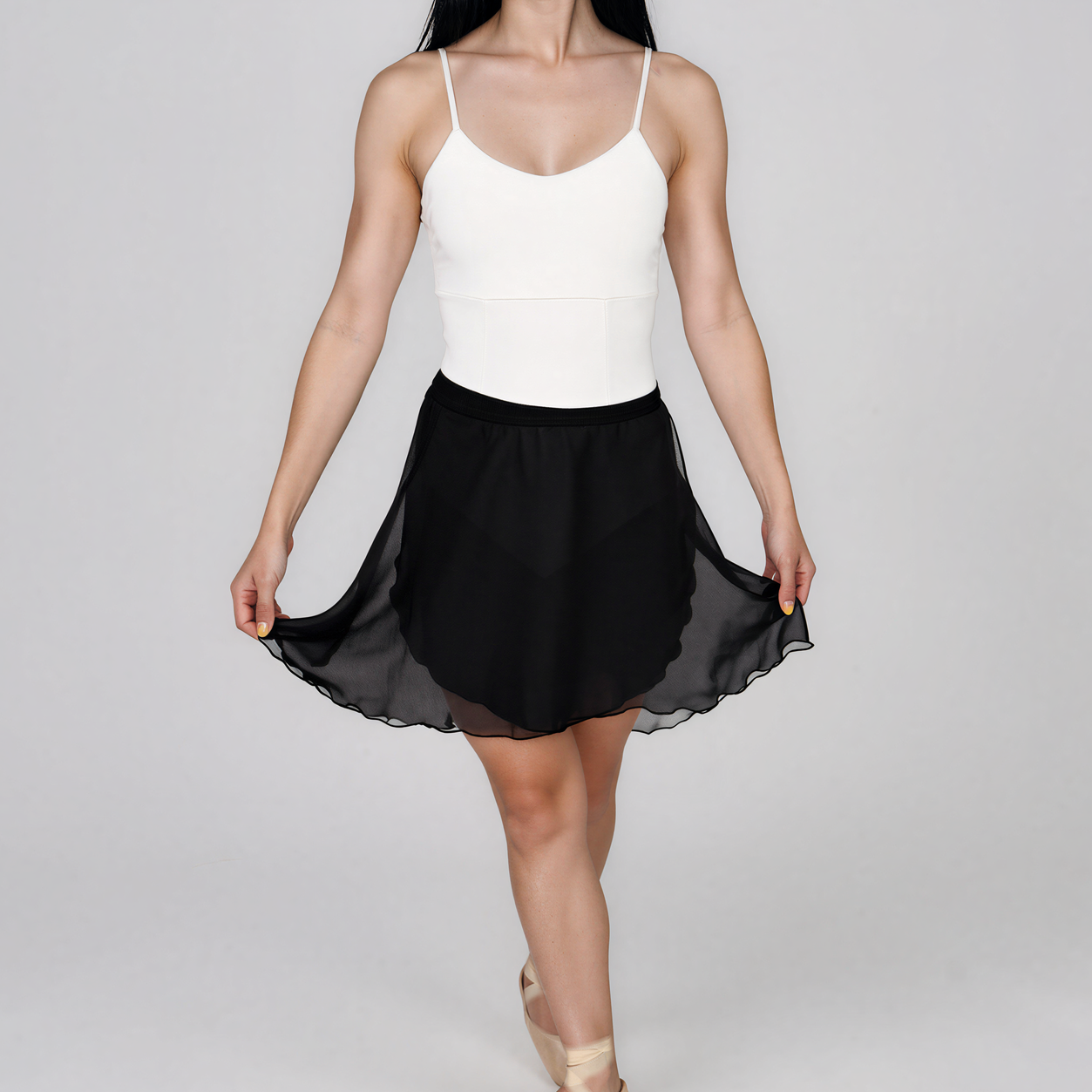 Chiffon Ballet Wrap Skirt - Womens Contemporary Black Skirt