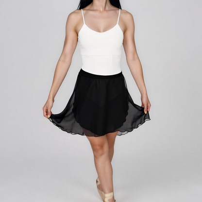 Chiffon Ballet Wrap Skirt - Womens Contemporary Black Skirt