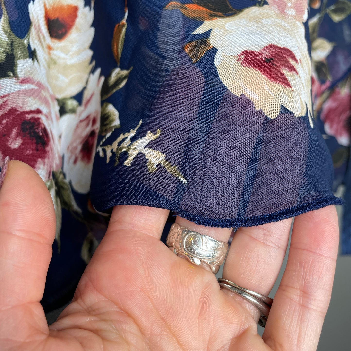 blue floral print chiffon ballet wrap skirt