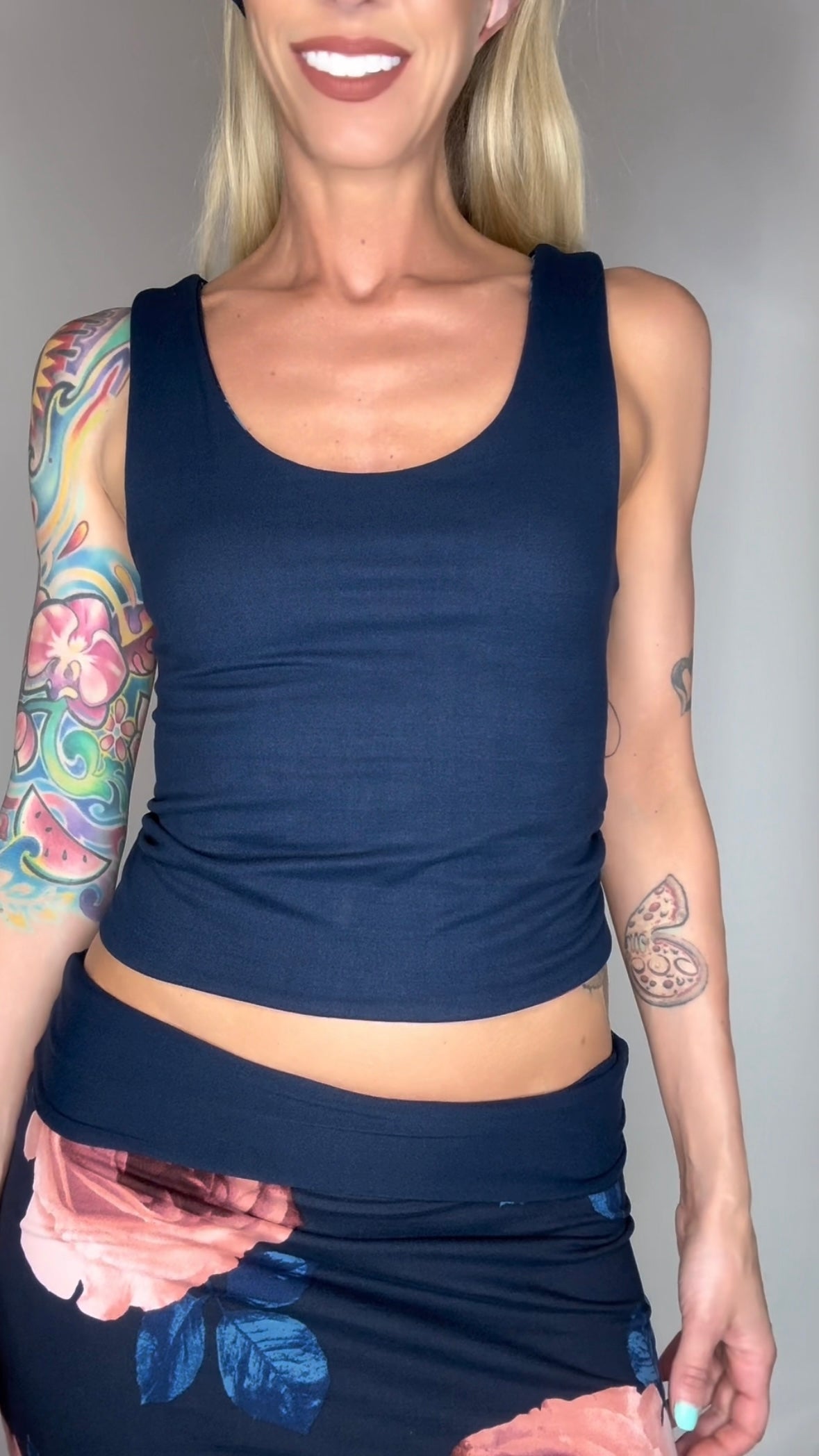 bodycon tank top navy blue