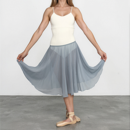 Glacier Blue Chiffon Ballet Pull On Skirt - Ballet Rehearsal Skirt - Pirouette Skirt