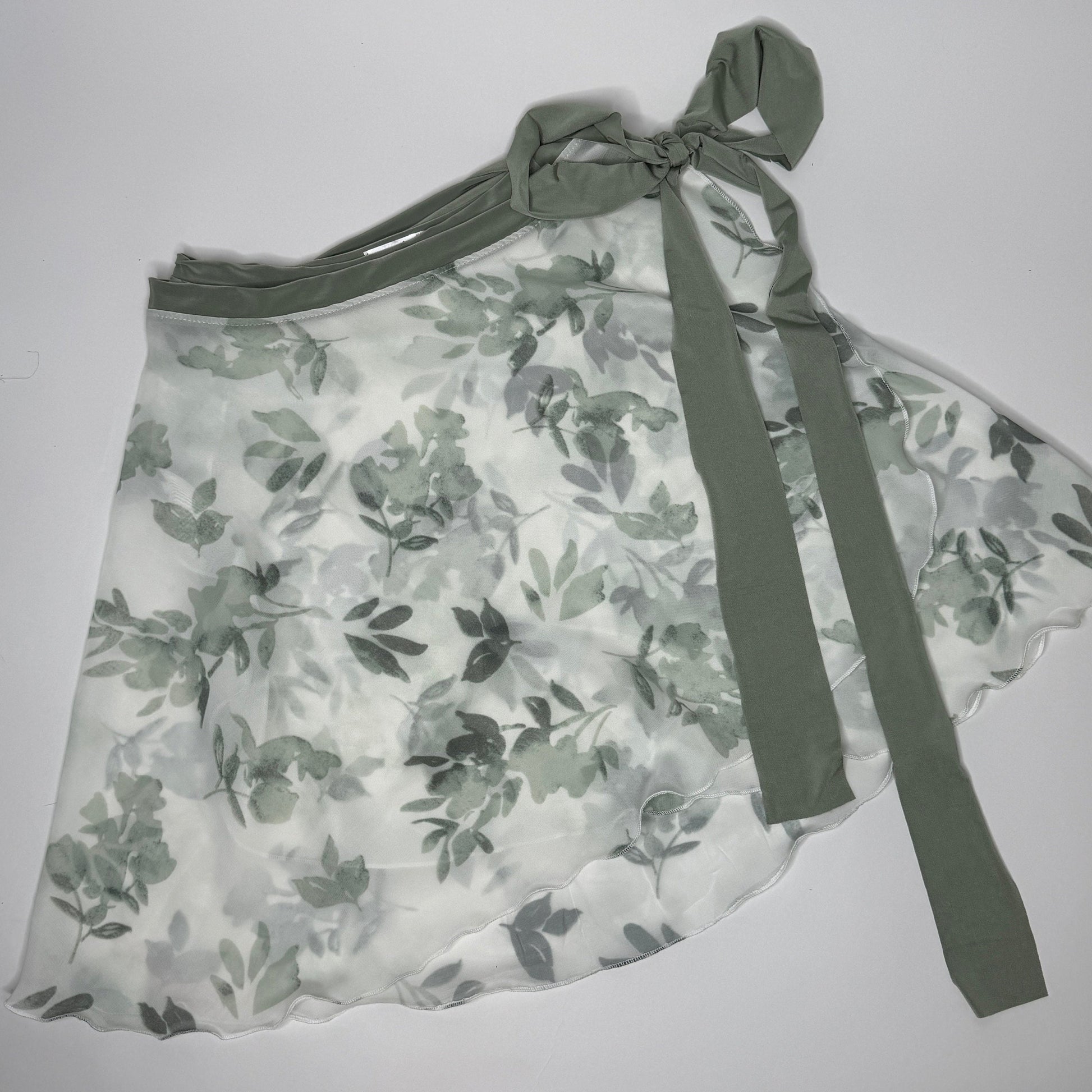 floral print chiffon ballet wrap skirt