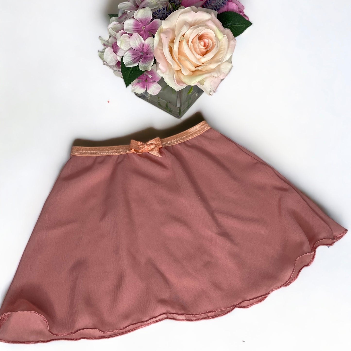 girls ballet pull on skirt dusty rose