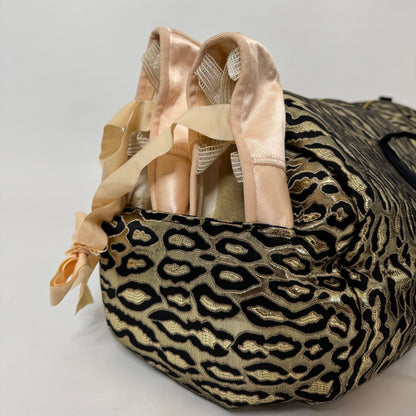 gold cheetah duffel bag dance bag