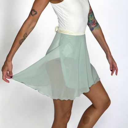 light green ballet wrap skirt