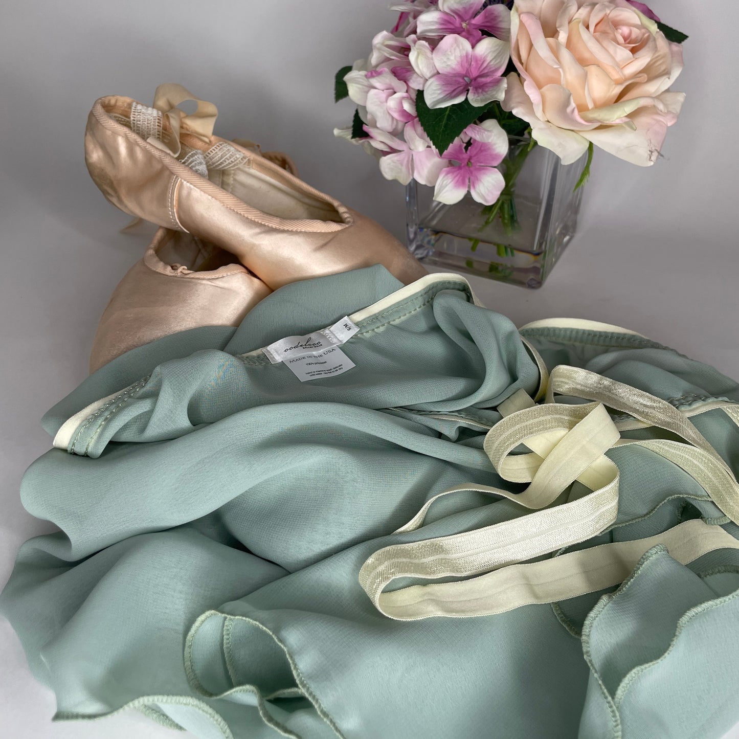 light green chiffon dance skirt