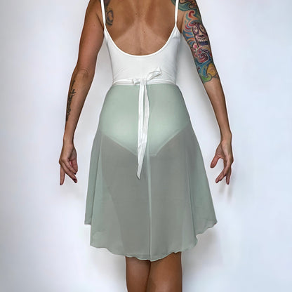 long ballet wrap skirt light green