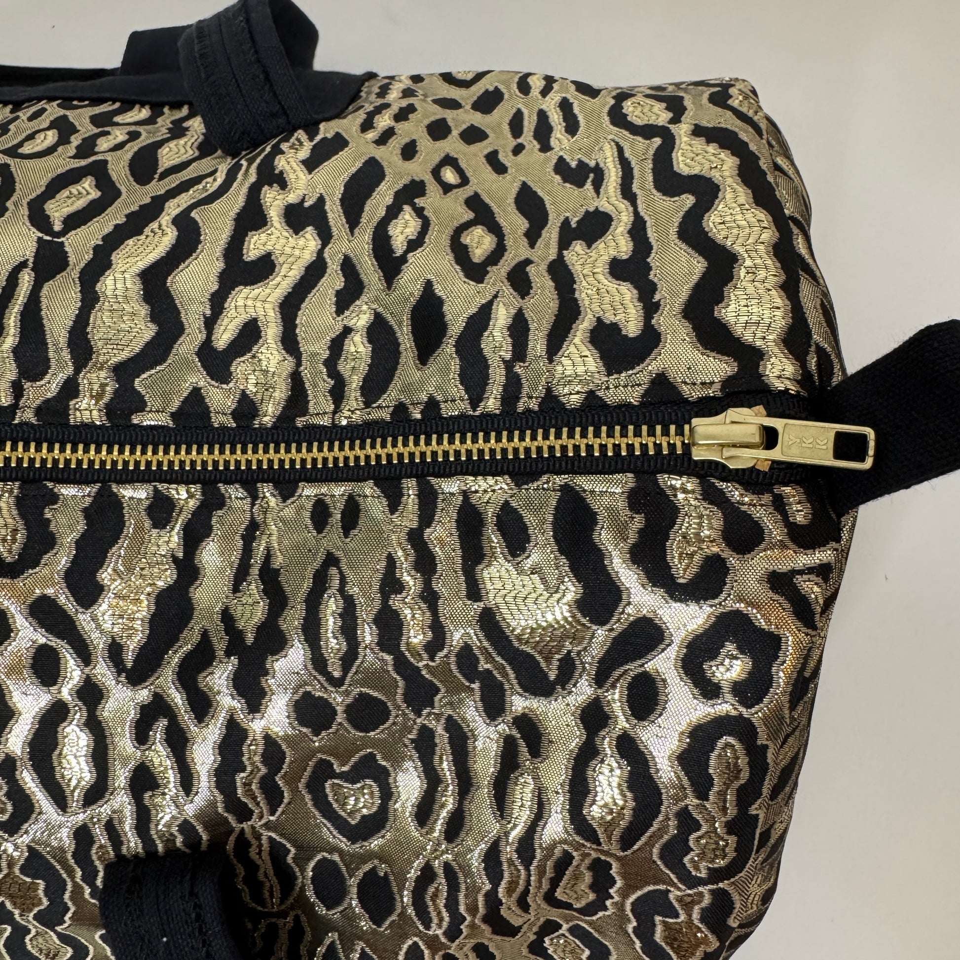 metallic gold cheetah dance bag gym duffel