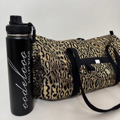 metallic gold leopard dance bag