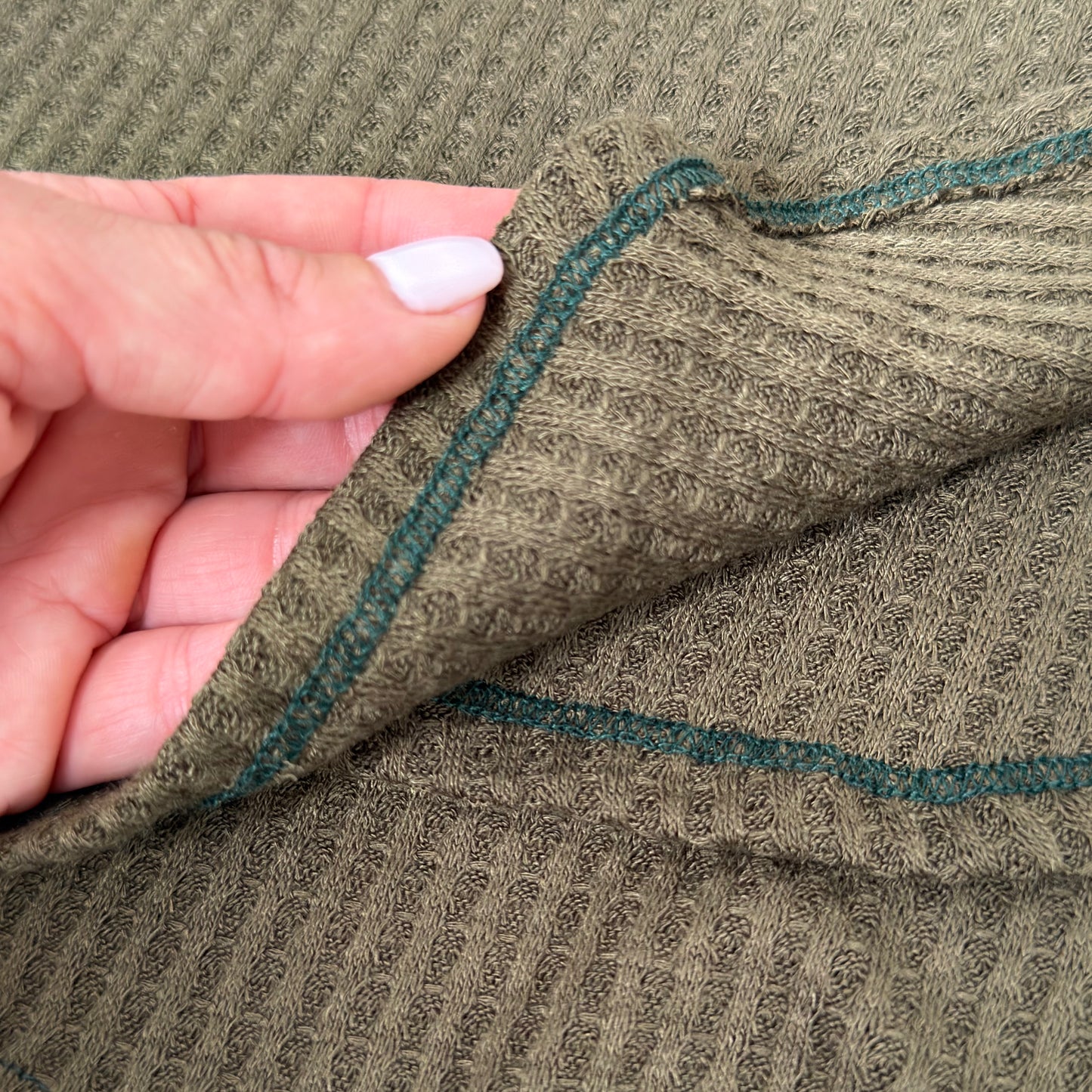 Sweater Knit Ballet Wrap Skirt Cover-Up - Olive Green Waffle Knit