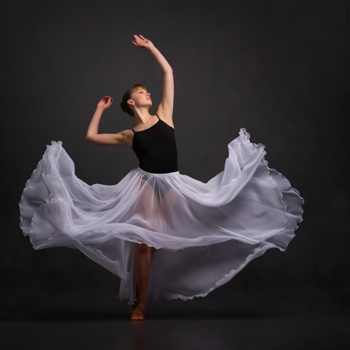 Photoshoot Flying Skirt Double Circle Skirt Ballet Pull On Maxi Skirt XS White