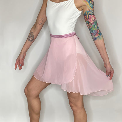 pink chiffon ballet wrap skirt