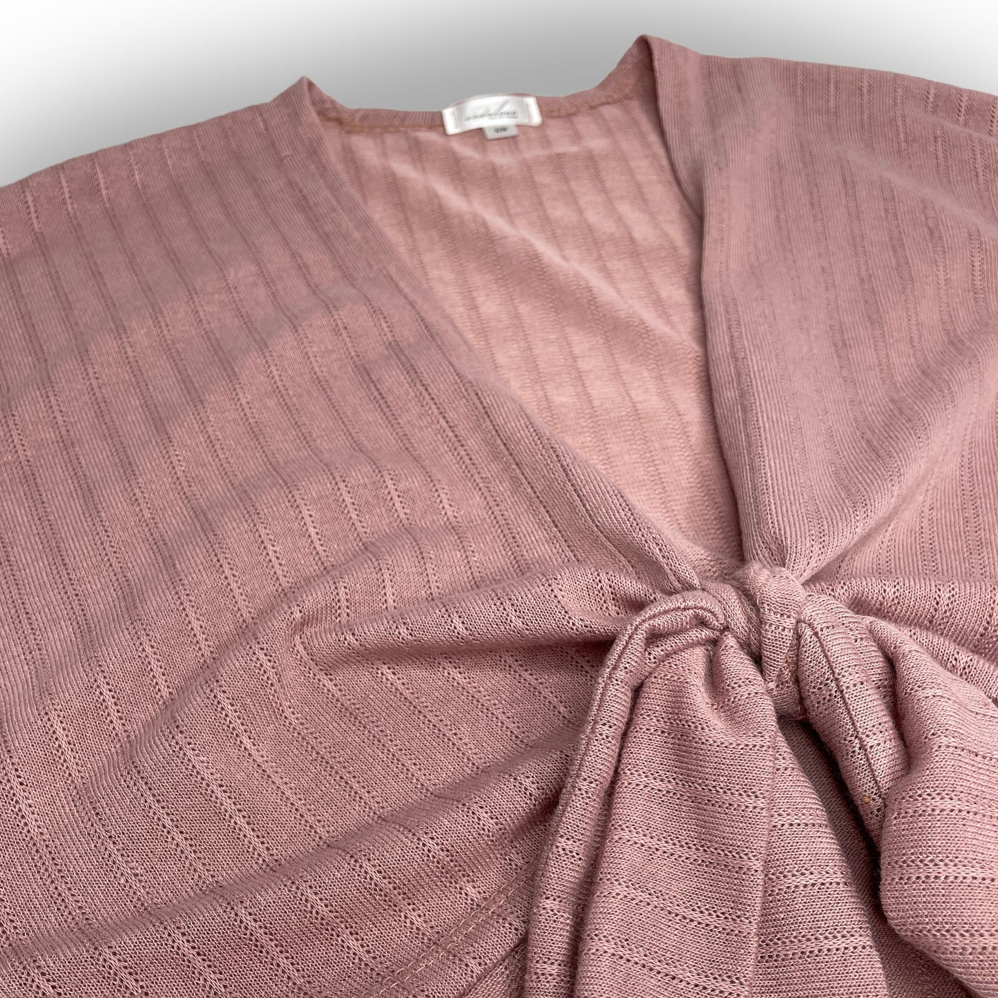 pink cropped sweater knit wrap top