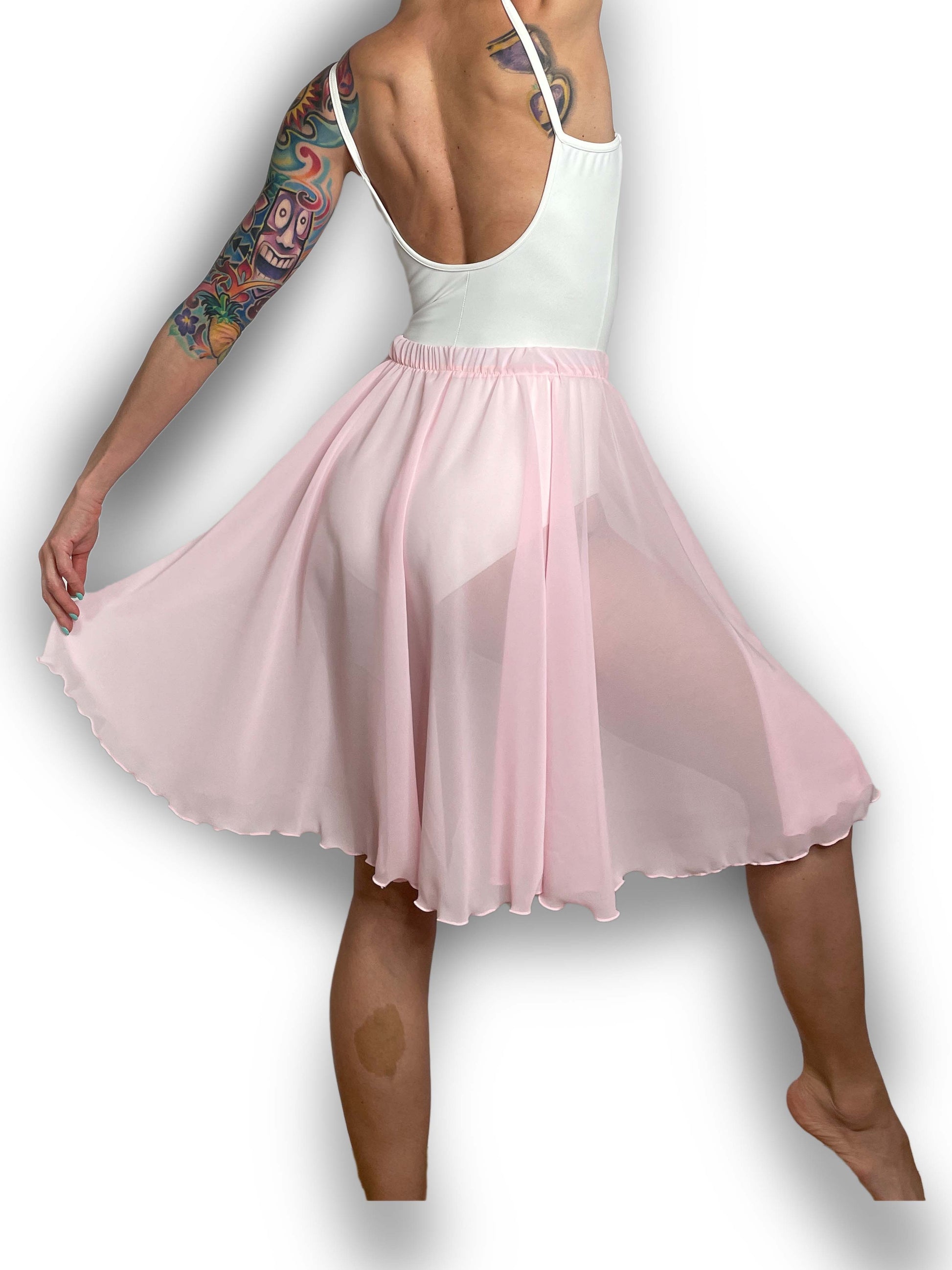 pink chiffon ballet rehearsal skirt