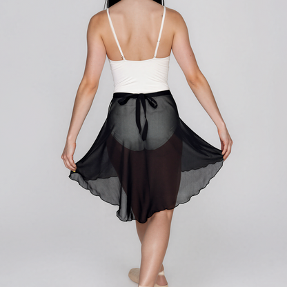 Chiffon Ballet Wrap Skirt - Womens Contemporary Black Skirt
