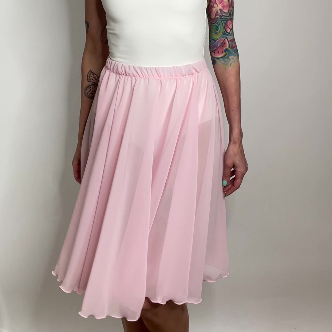 pink chiffon rehearsal skirt