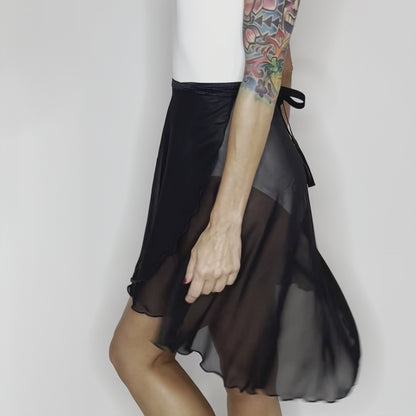 Black Chiffon Ballet Wrap Skirt - Contemporary