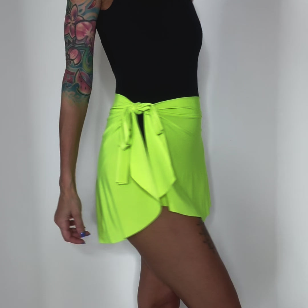 green ballet wrap skirt