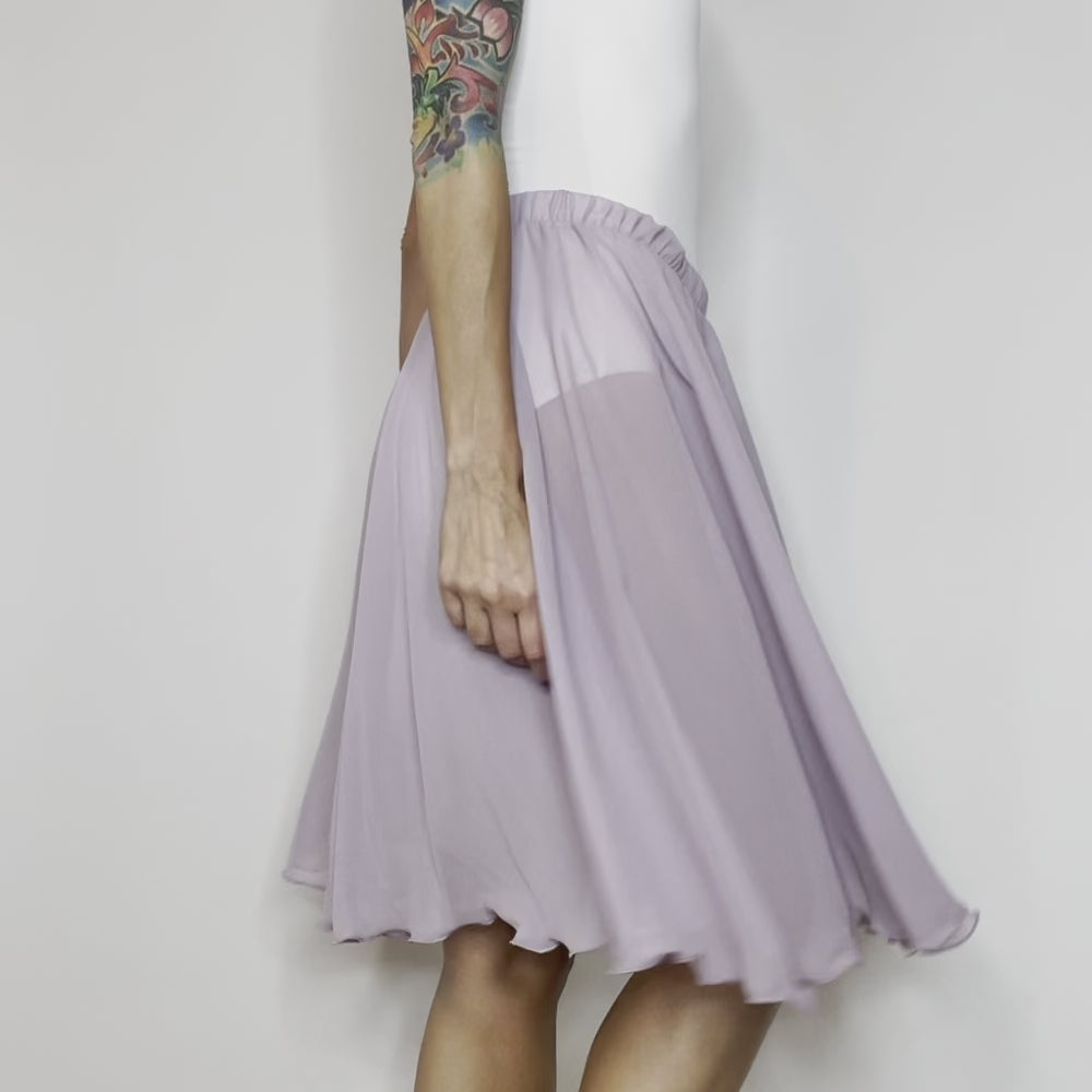 Lavender Chiffon Ballet Pull on skirt