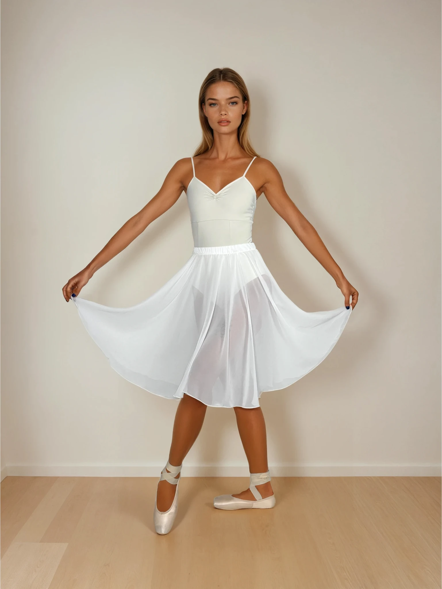 white christmas dresses Danzcue Child Praise Dance Full Length Vivid Chiffon Dress White / 12-14-Child