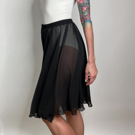 black ballet chiffon skirt