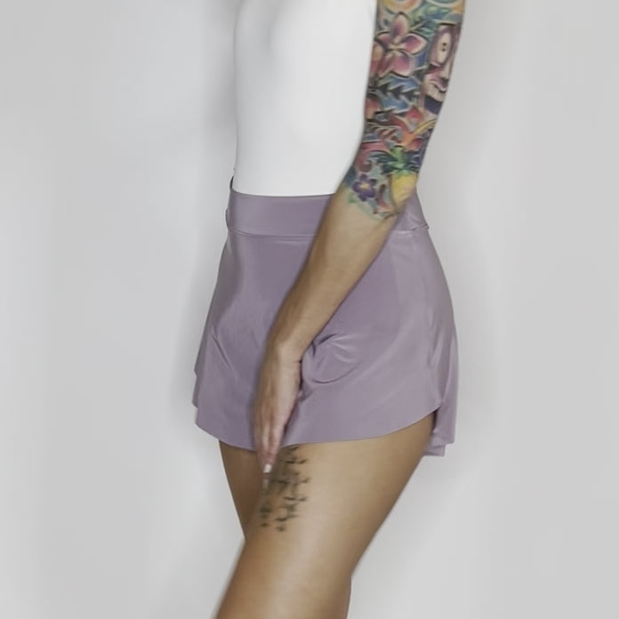 womens lavender short ballet pull on skirt