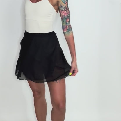 Chiffon Ballet Wrap Skirt - Womens Classical Black Skirt