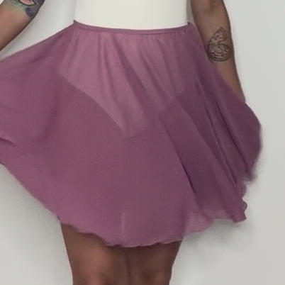 Chianti Mauve Chiffon Ballet Pull On Skirt - Ballet Rehearsal Skirt - Pirouette Skirt