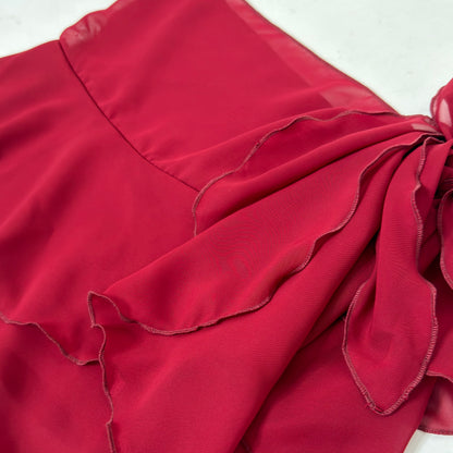 Flutter Ballet Wrap Skirt - Crimson Chiffon