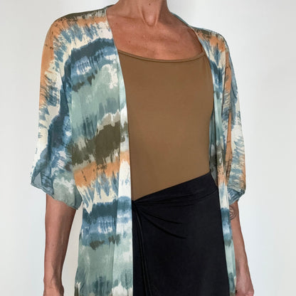 sheer ballet warm up top tie dye