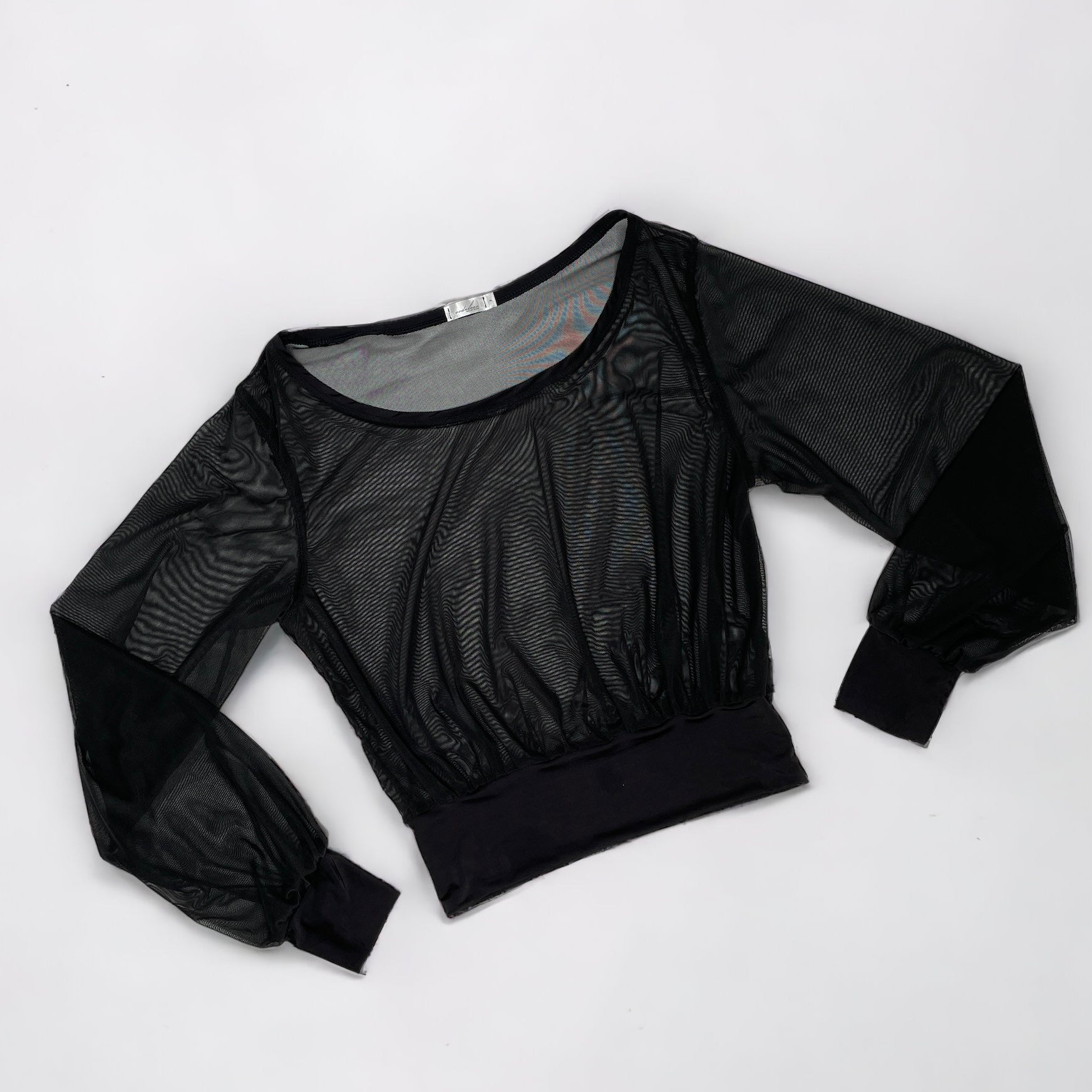 Sheer Mesh Pullover Top Ballet Warm Up Top Black Mesh Pullover Small